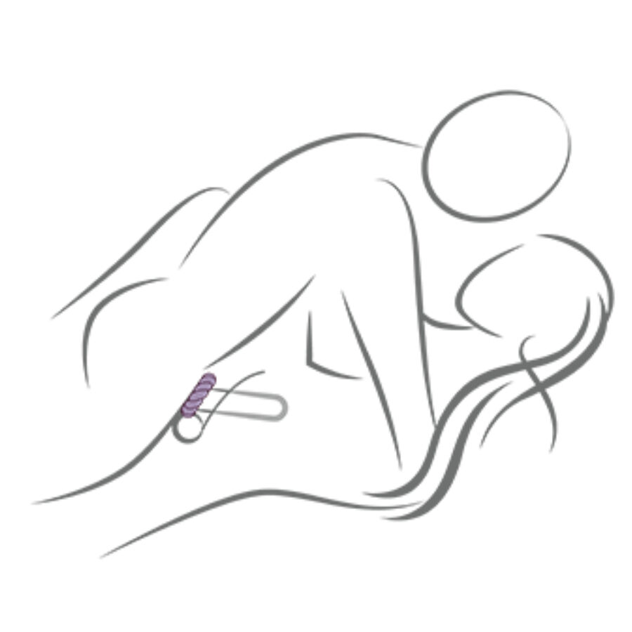 ROCKS-OFF - TWIST BLACK SILICONE MASTURBATOR RING