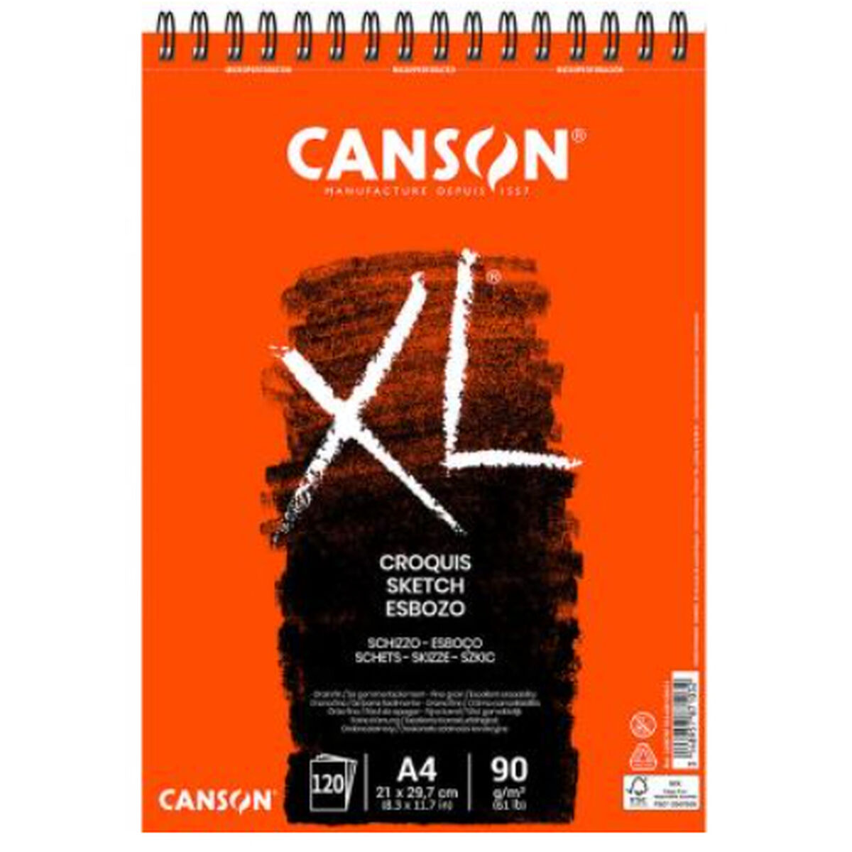 Drawing pad Canson XL Esboso 20 Sheets A4 5 Units 90 g/m² White Natural
