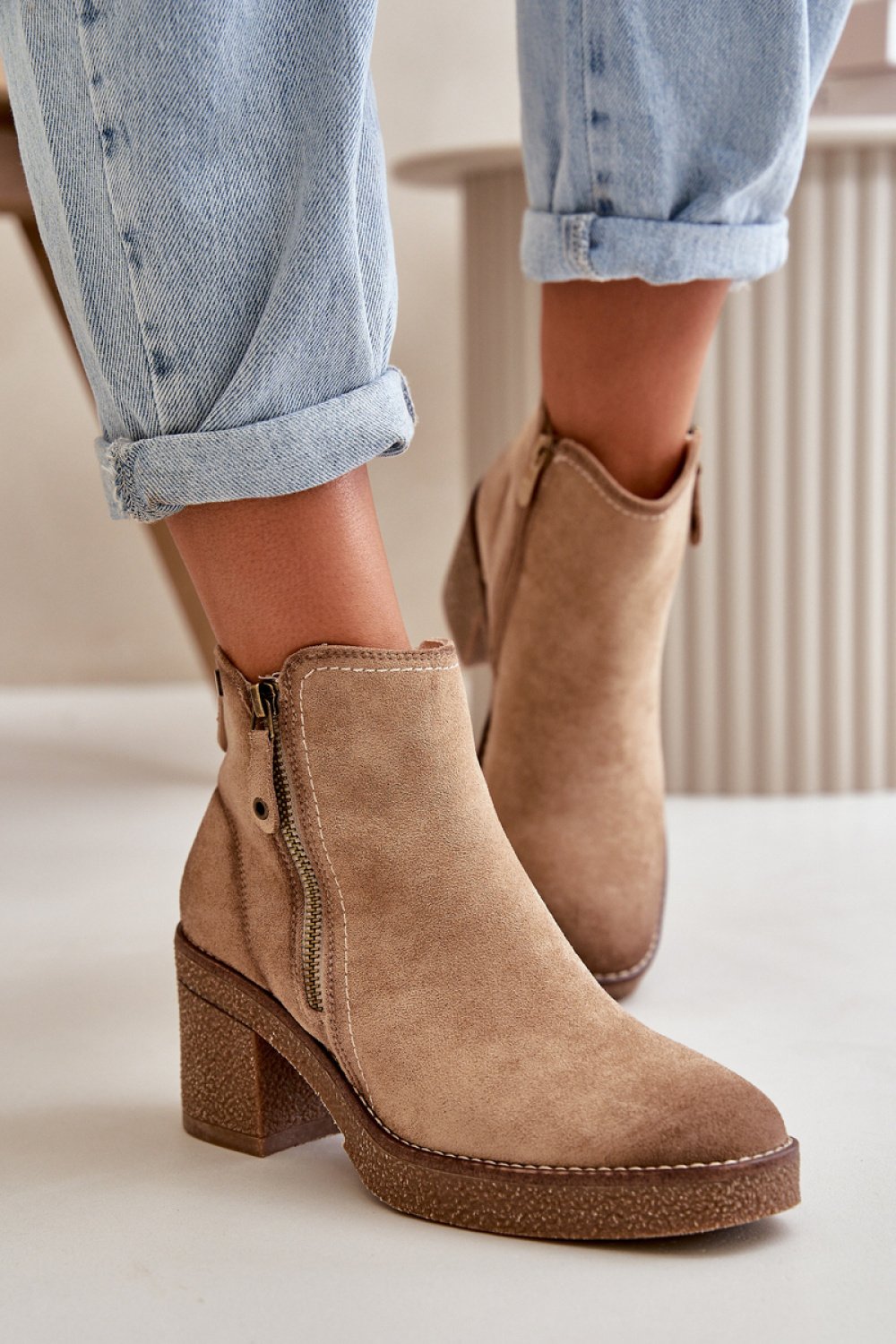  Heel boots model 199078 Step in style  beige