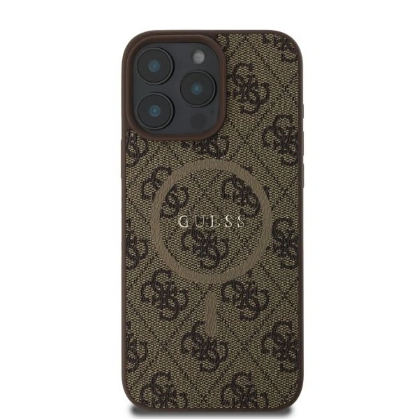 Case Guess GUHMP16XG4GFRW Apple iPhone 16 Pro Max hardcase 4G Ring Classic Logo MagSafe brown