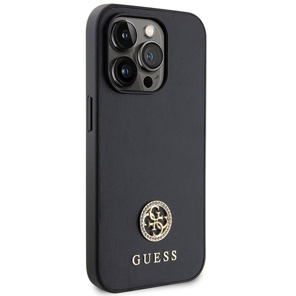 Guess GUHCP13LPS4DGPK Apple iPhone 13 Pro hardcase Strass Metal Logo black