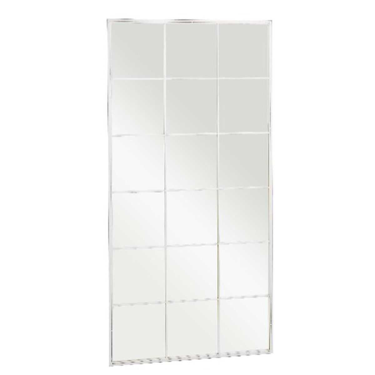 Wall mirror White Metal Crystal Window 90 x 180 x 2 cm