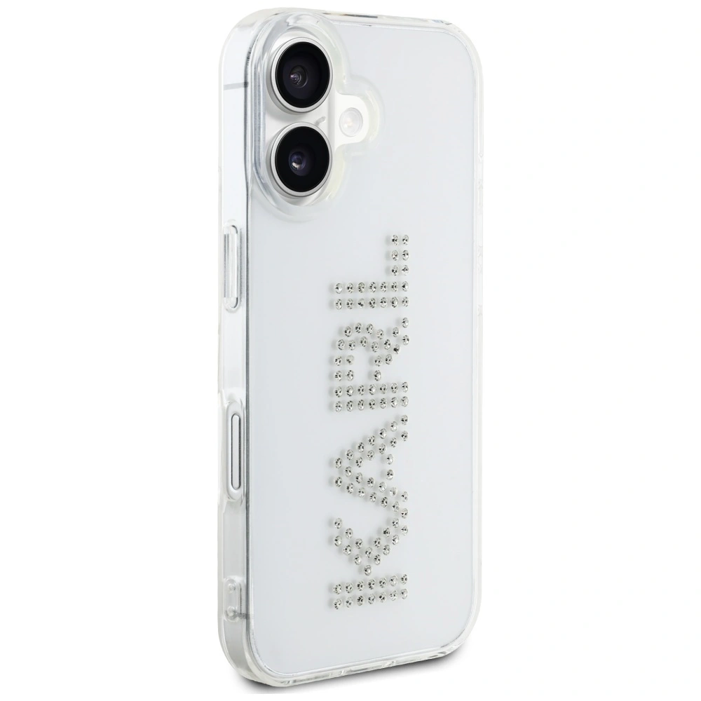 Karl Lagerfeld IML Rhinestones Logo Apple iPhone 16 clear