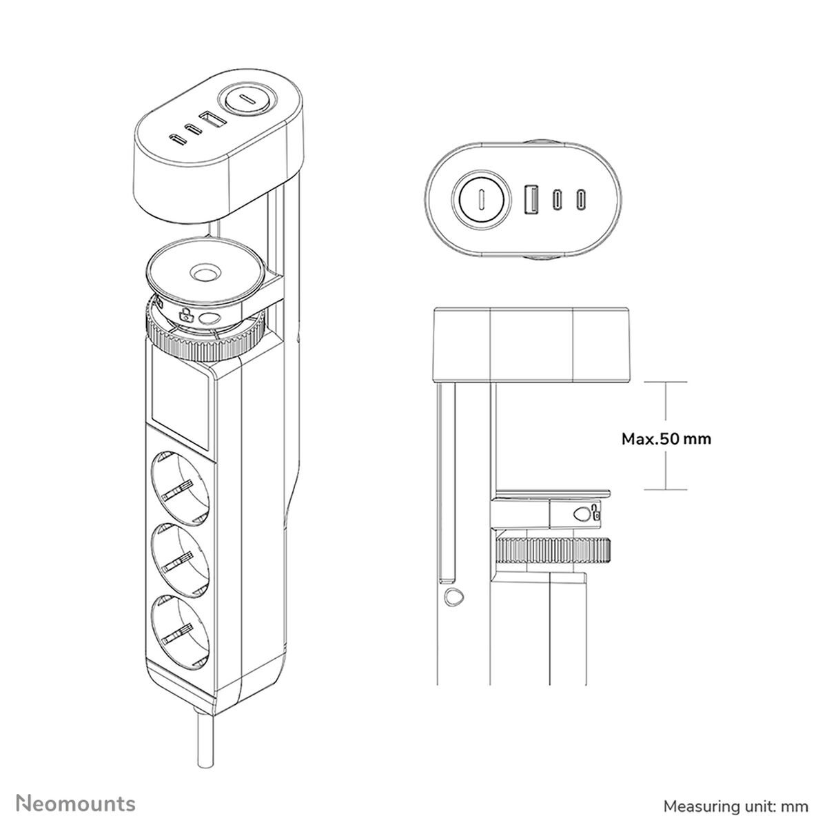 Circuit board Neomounts VOLT DESK CLAMP White (1,4 m) Circuit board Neomounts VOLT DESK CLAMP White (1,4 m)
