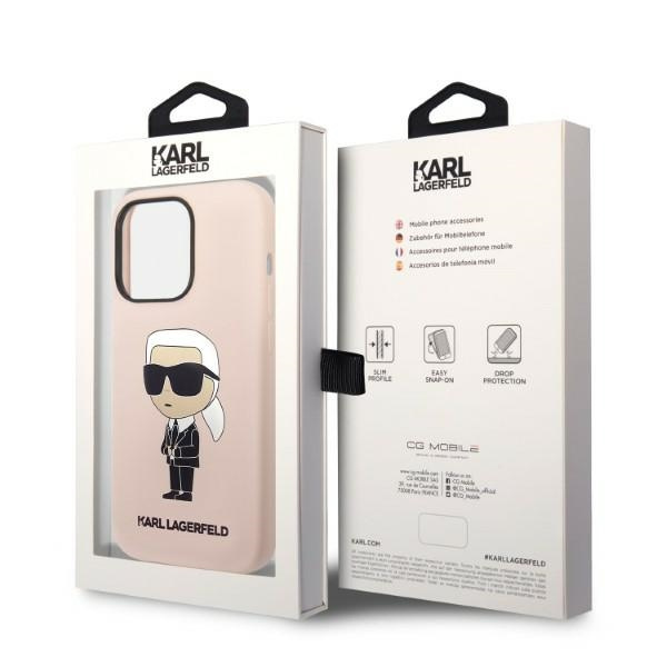 Karl Lagerfeld KLHCP14XSNIKBCP Apple iPhone 14 Pro Max hardcase pink Silicone Ikonik