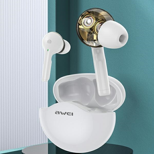 AWEI earphones Bluetooth T12 TWS white