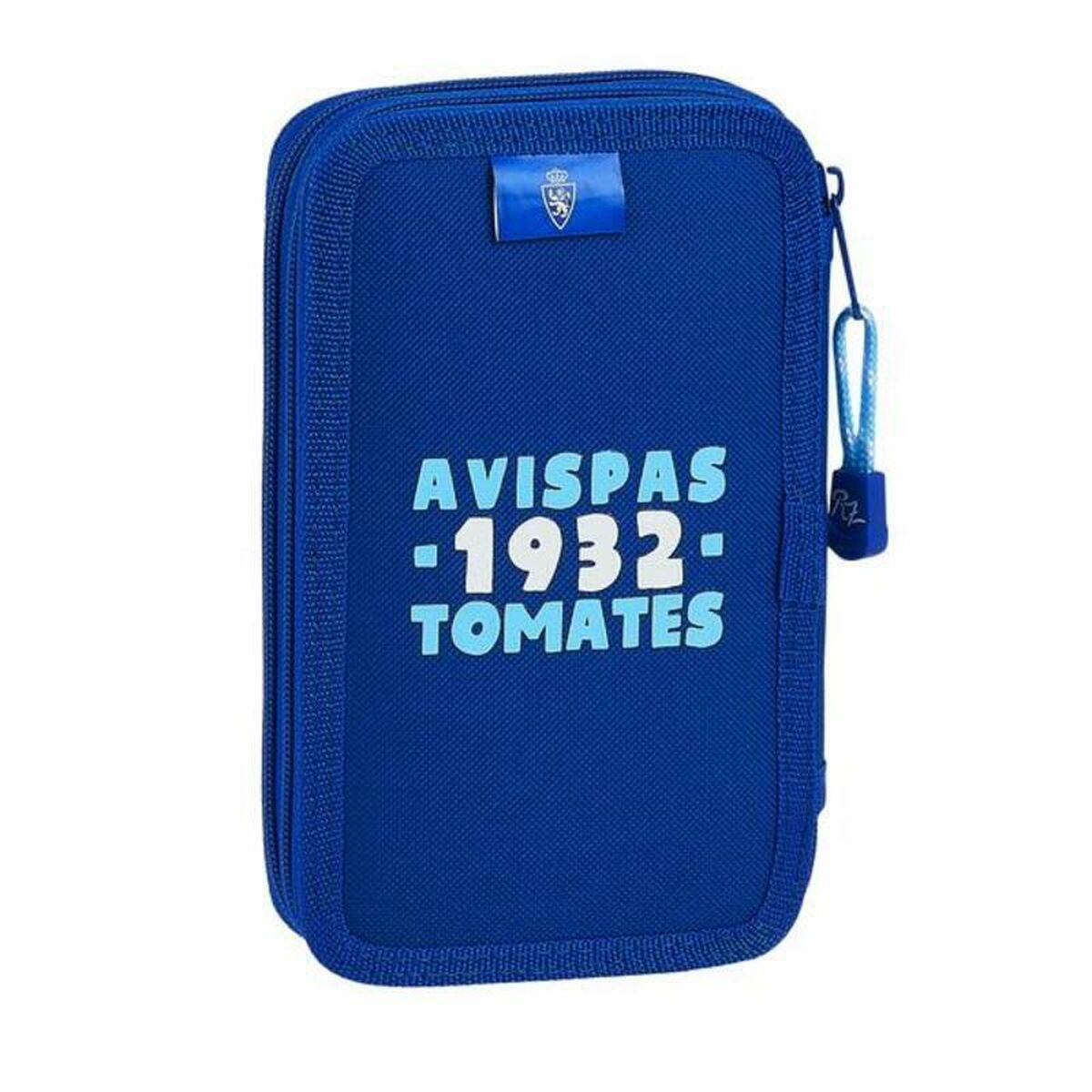 Doppel-Federtasche Real Zaragoza Blau Hellblau (28 pcs)