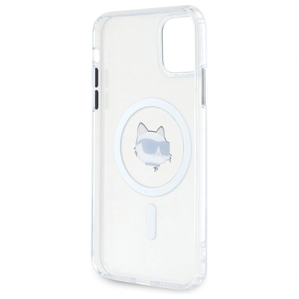 Karl Lagerfeld KLHMN61HLSCHH Apple iPhone 11 / XR hardcase IML Metal Choupette Head MagSafe white