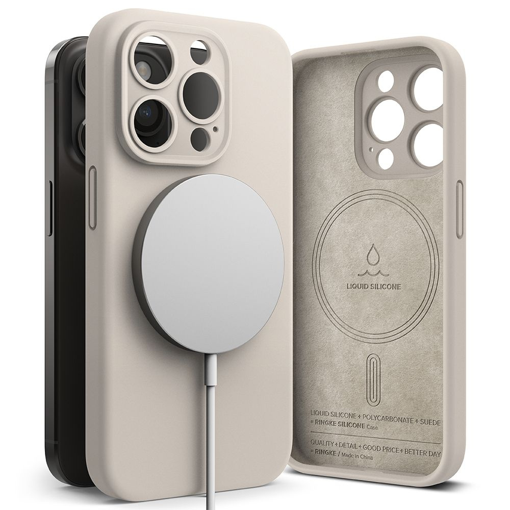 Ringke Silicone Magnetic MagSafe Apple iPhone 15 Pro Stone