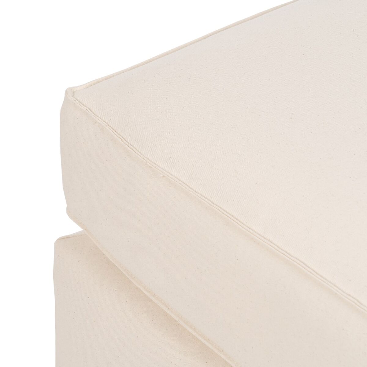 Pouffe 100 x 80 x 44 cm Synthetic Fabric Cream