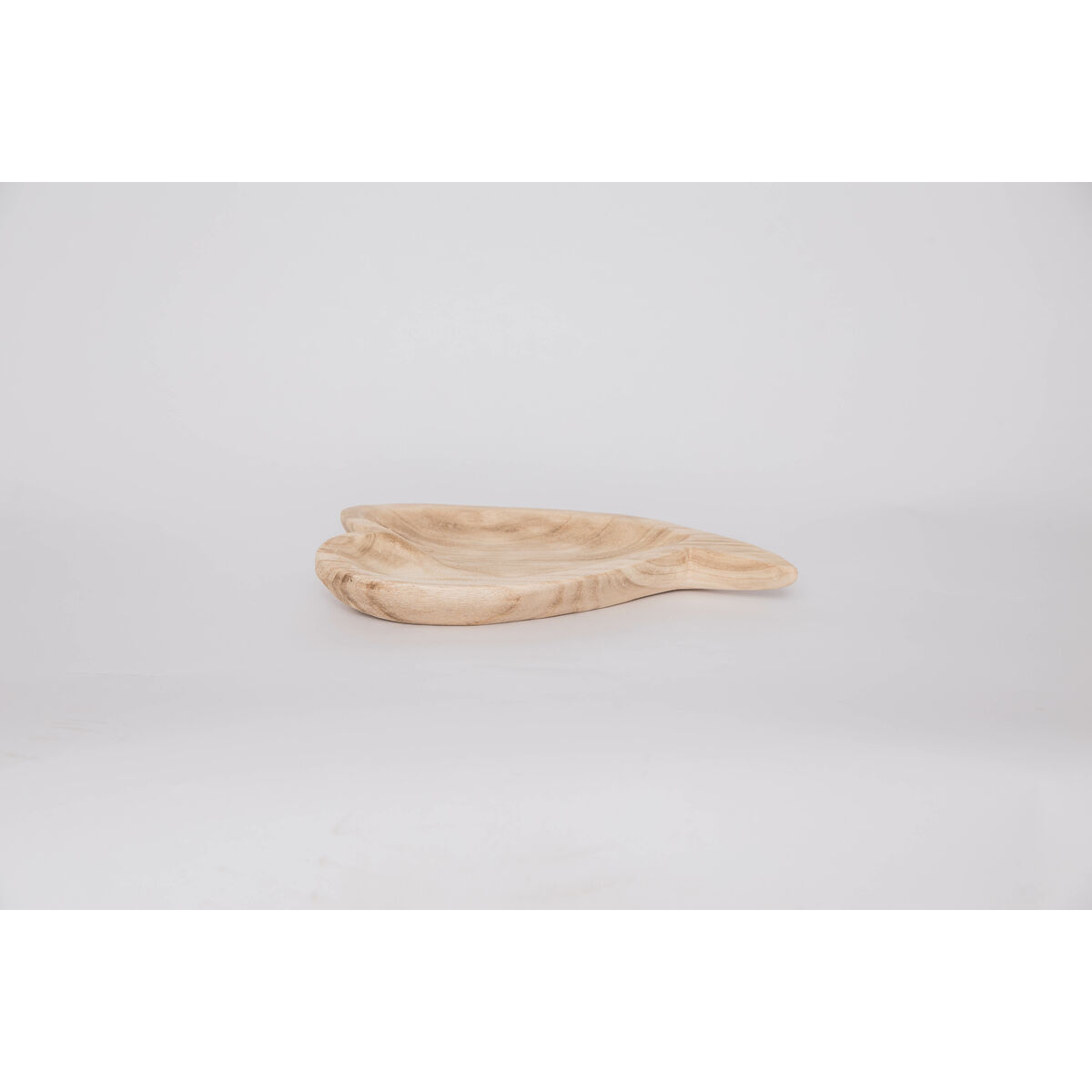 Snack tray DKD Home Decor Natural Heart Light brown Tropical 35 x 24 x 4 cm