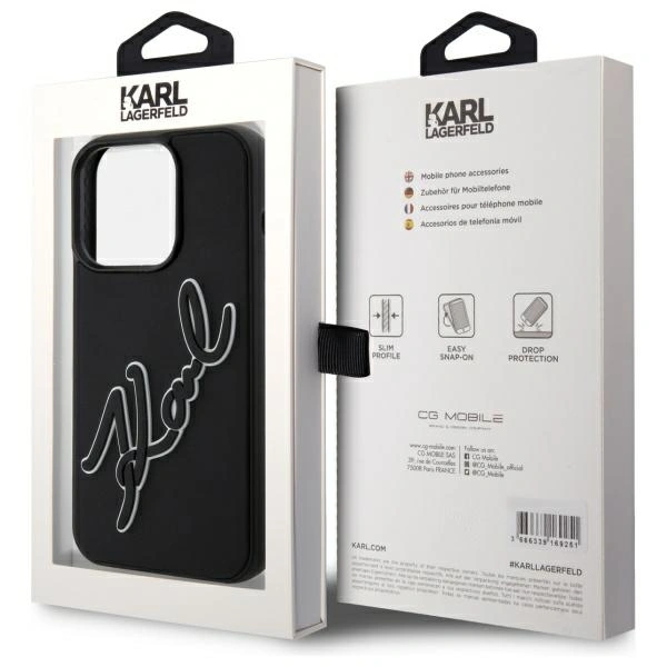 Karl Lagerfeld KLHCP15L3DRKSDLK Apple iPhone 15 Pro hardcase 3D Rubber Signature black