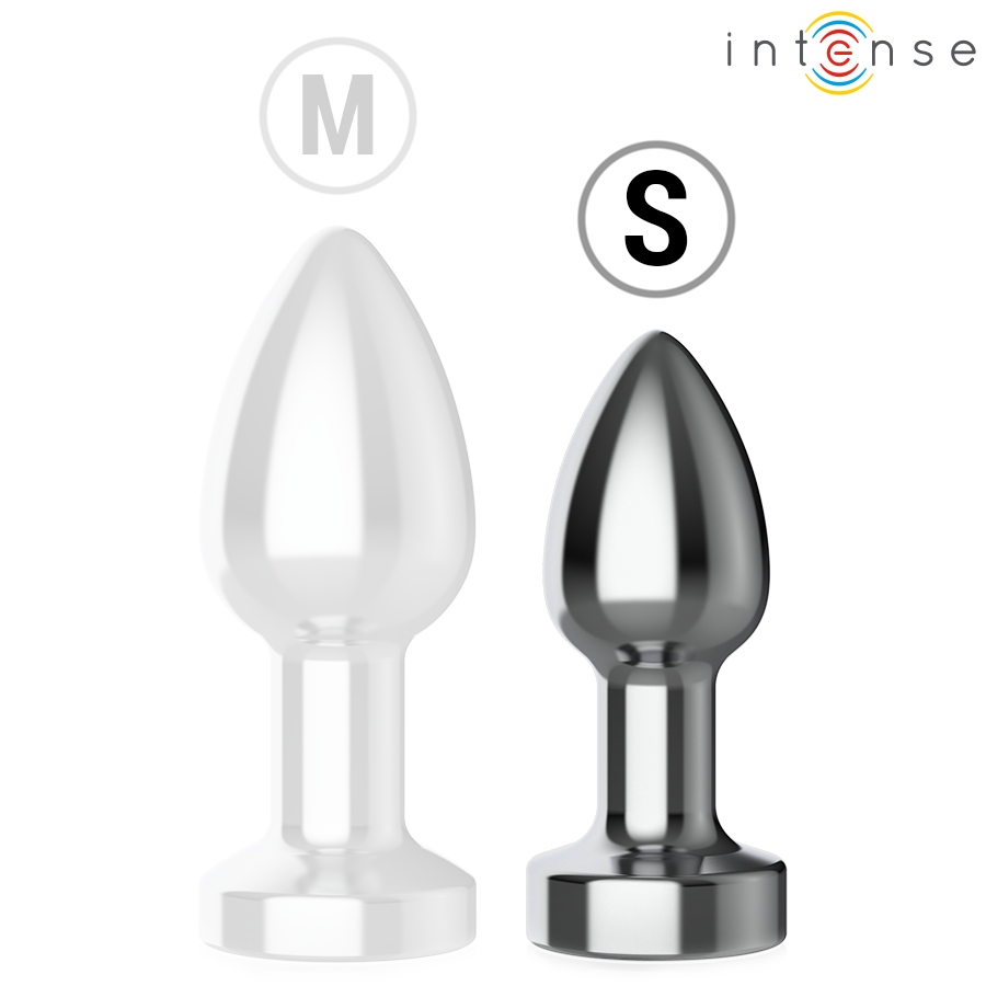 INTENSE - VIBRATING METAL ANAL PLUG WITH LED LIGHTS AND REMOTE CONTROL - SIZE S