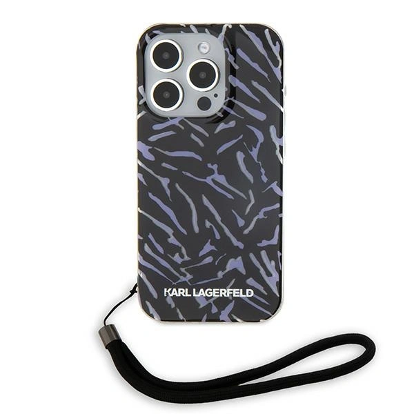 Case Karl Lagerfeld KLHCP15XHZBPKCCU Apple iPhone 15 Pro Max Zebra With Cord purple/purple