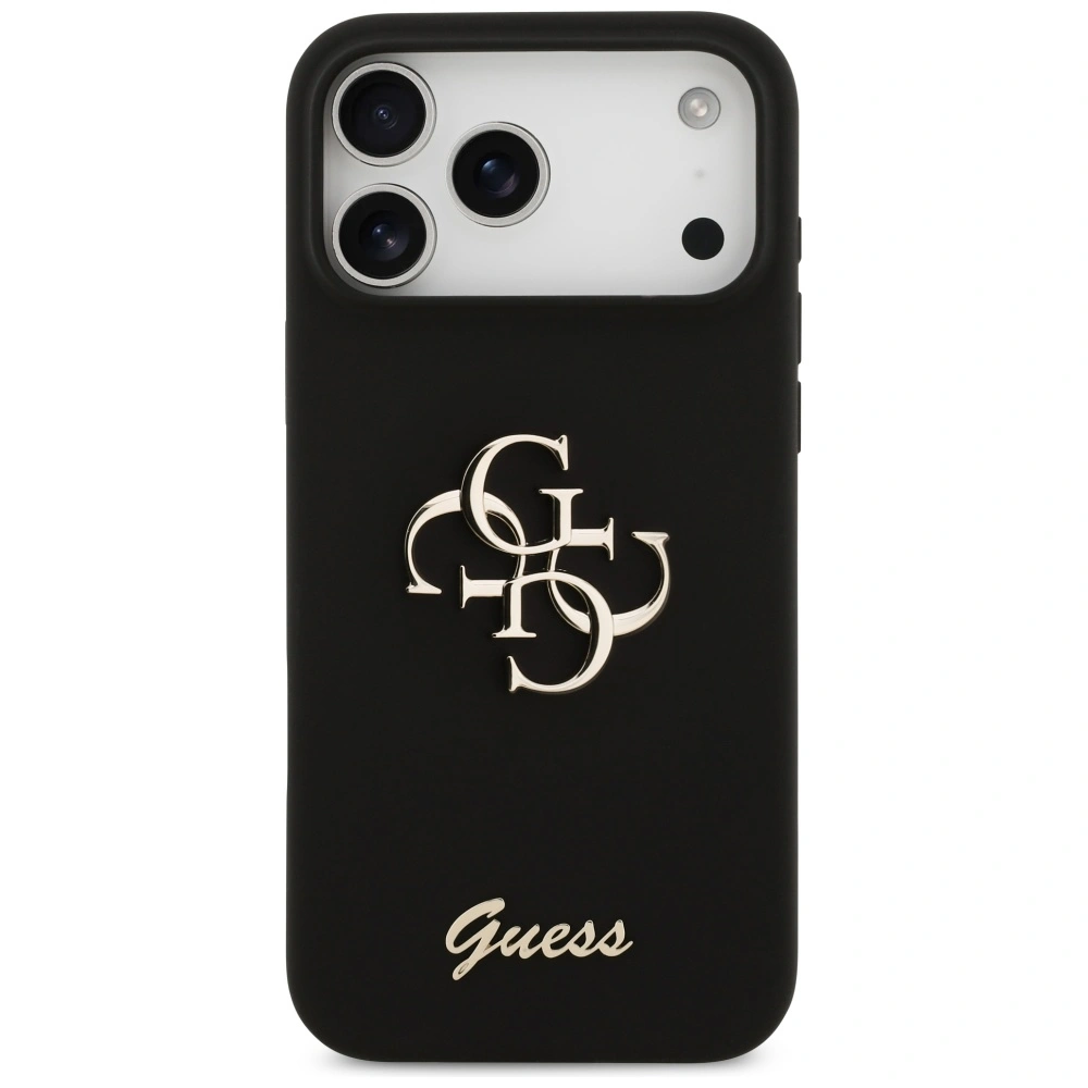 Etui Guess Silicone Big 4G Script do Apple iPhone 17 Pro Max czarny