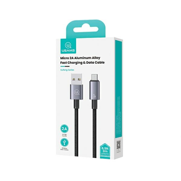 USAMS US-SJ670 USB-A / microUSB cable 2A 2m Fast Charging tarnish