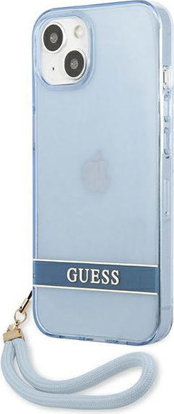 Guess GUHCP13SHTSGSB Apple iPhone 13 mini blue hardcase Translucent Stap