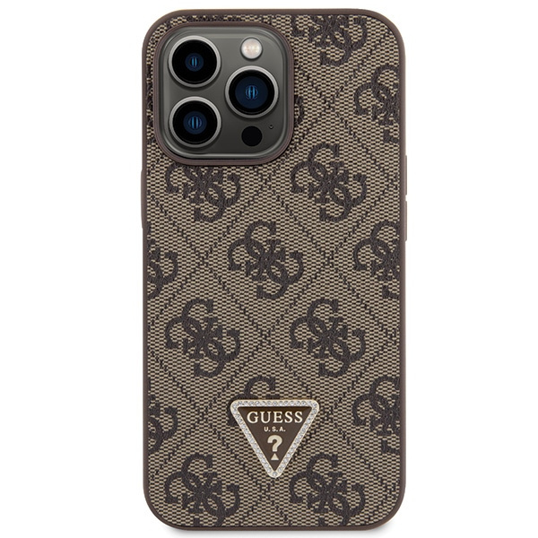 Guess GUHCP13LP4TDSCPW Apple iPhone 13/13 Pro hardcase Crossbody 4G Metal Logo brown