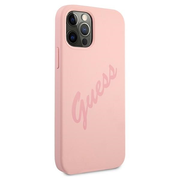Guess GUHCP12LLSVSPI Apple iPhone 12 Pro Max pink hardcase Script Vintage