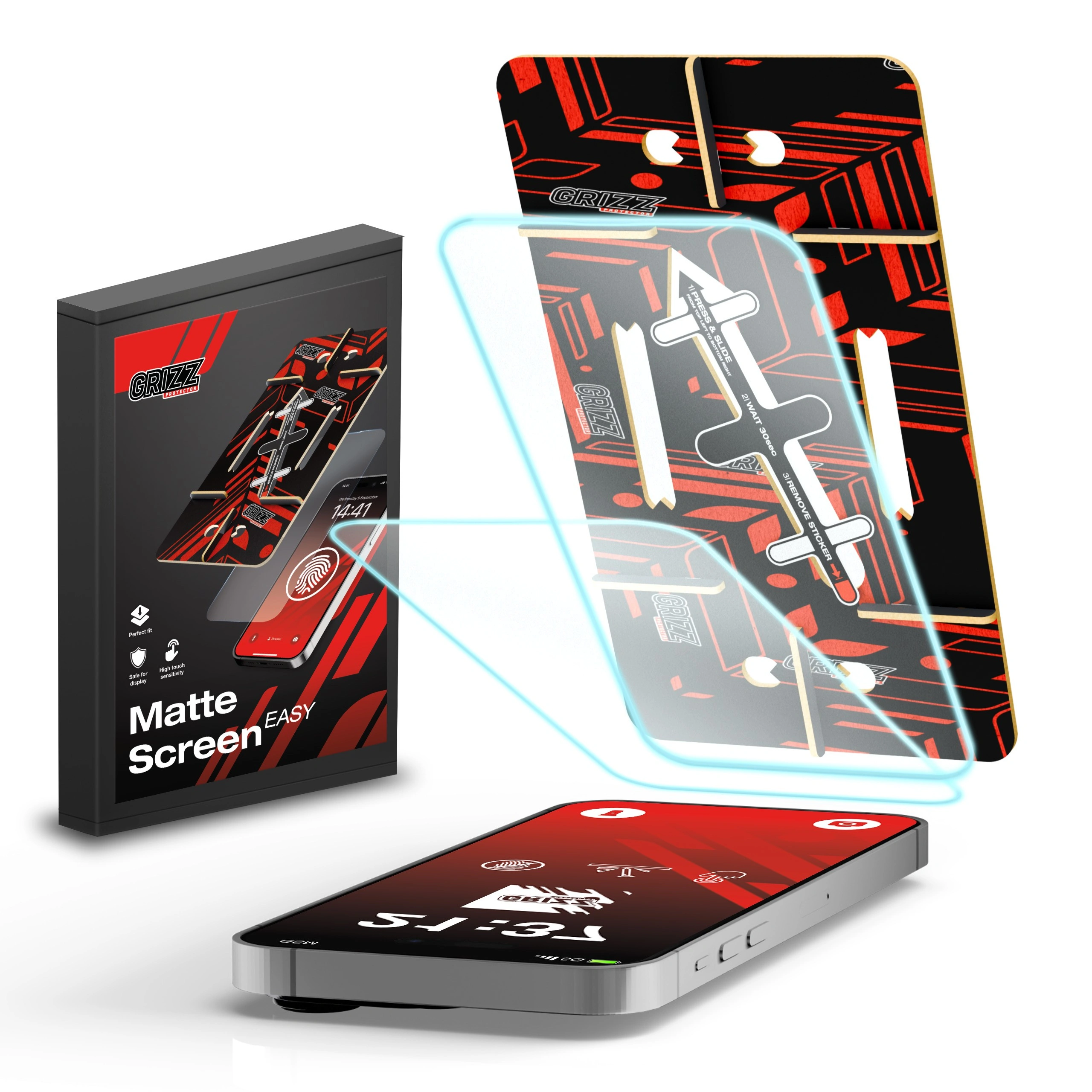 GrizzGlass MatteScreen Easy Apple iPhone 16 Plus [2 PACK]