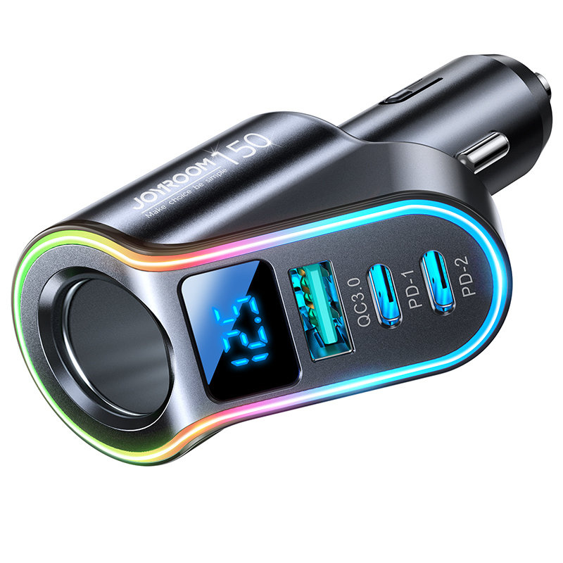 Joyroom Car Charger 4w1 USB-A QC 3.0/2xUSB-C PD 150W black (JR-CL21)