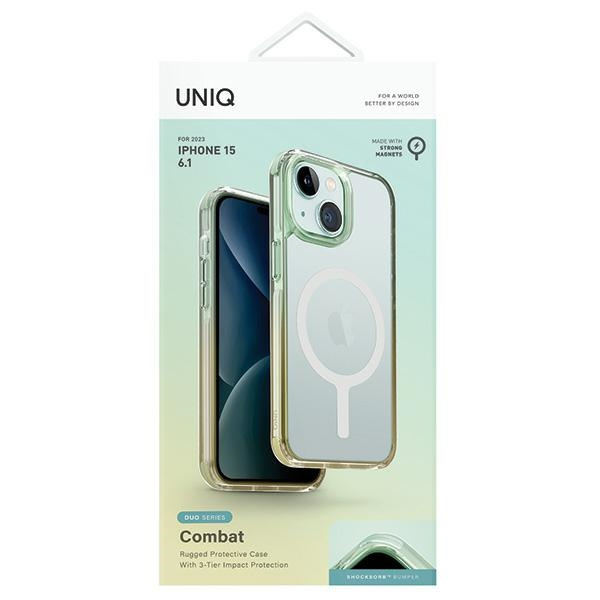 UNIQ Combat Duo Apple iPhone 15 MagClick Charging sea green-soft yellow