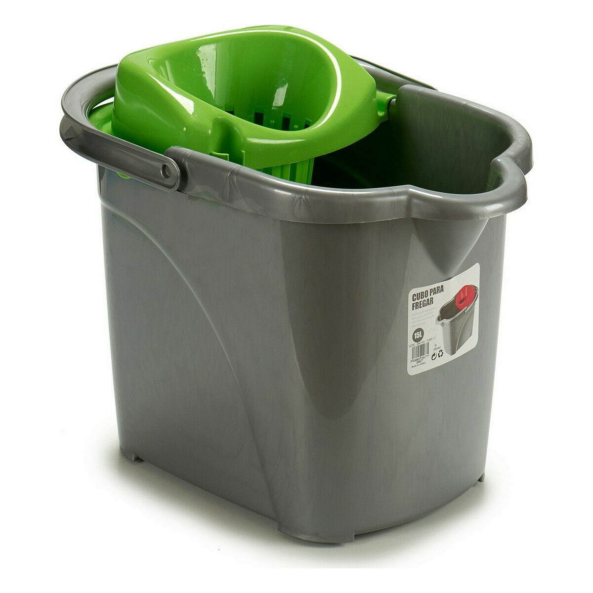 Cleaning bucket With wheels Plastic 15 L 31 x 31 x 41 cm (24 Units)
