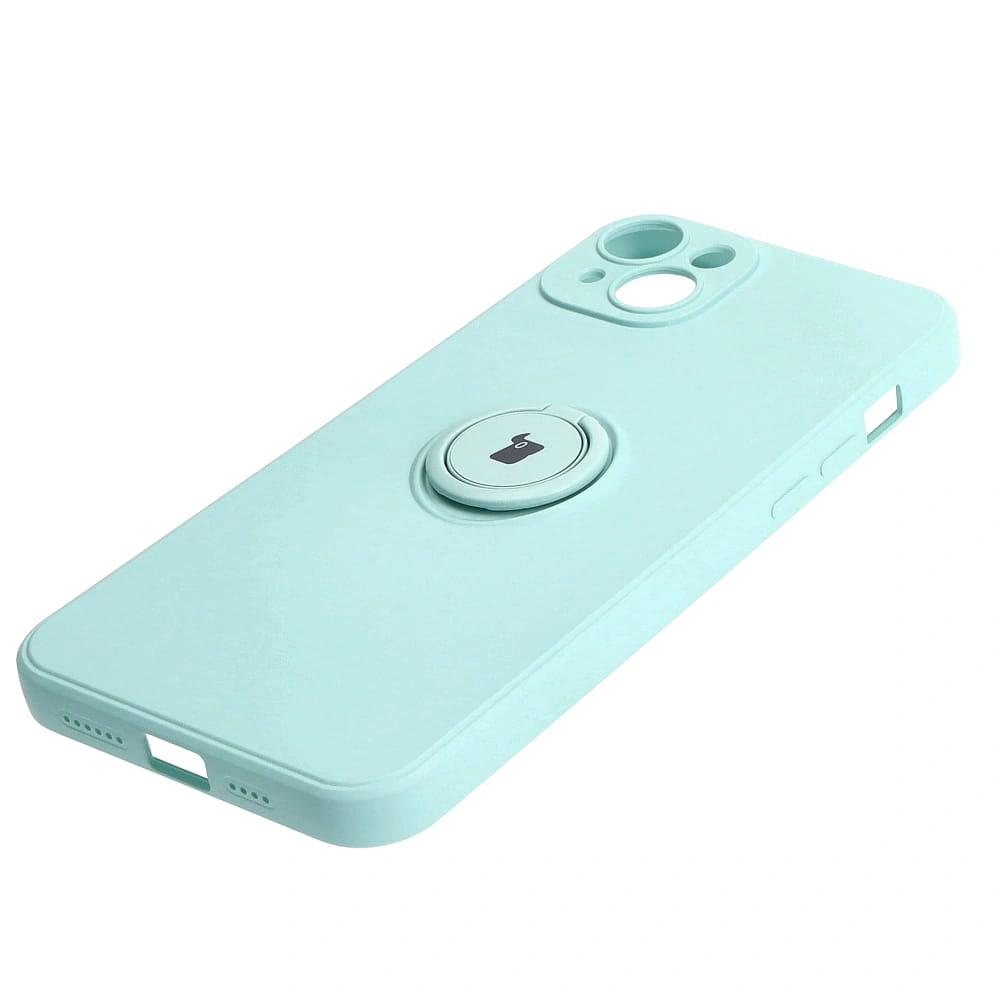 Bizon Case Silicone Ring Sq Apple iPhone 15 Plus turquoise