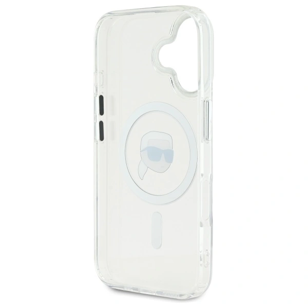 Karl Lagerfeld KLHMP16MHLSKIH Apple iPhone 16 Plus hardcase IML Metal Karl Head MagSafe white