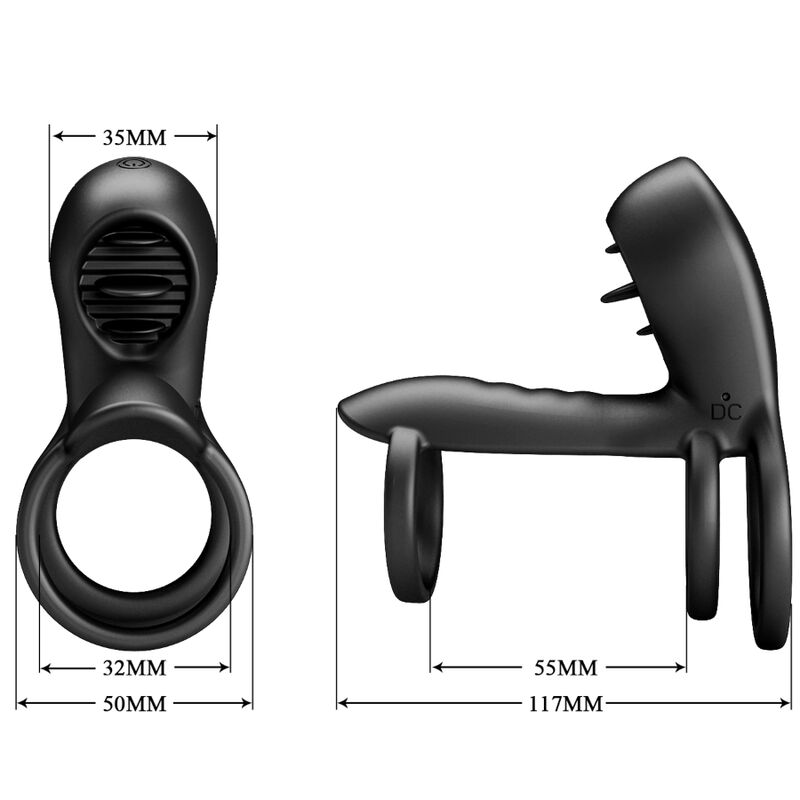 PRETTY LOVE - JAMMY PENIS SLING 12 VIBRATING AND LICKING SETTINGS RECHARGEABLE SILICONE