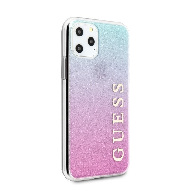 Guess GUHCN65PCUGLPBL iPhone 11 Pro Max pink blue hard case Glitter Gradient