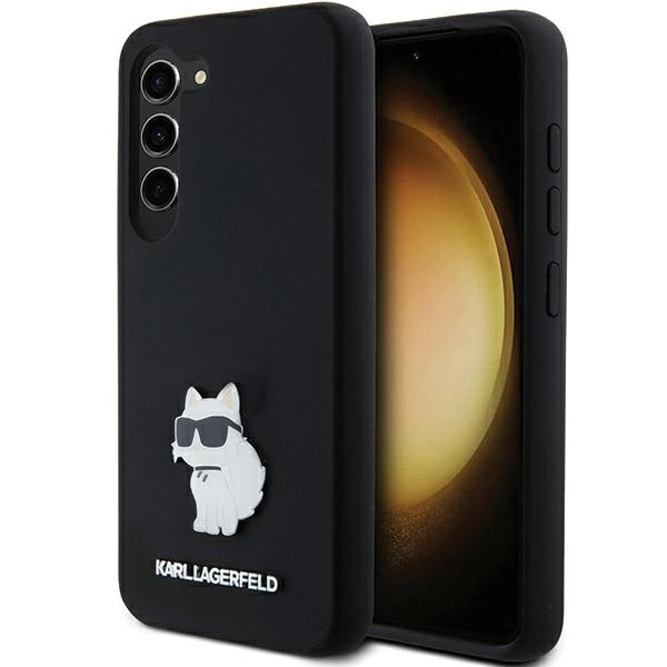 Karl Lagerfeld KLHCS23SSMHCNPK Samsung Galaxy S23 hardcase Silicone Choupette Metal Pin black