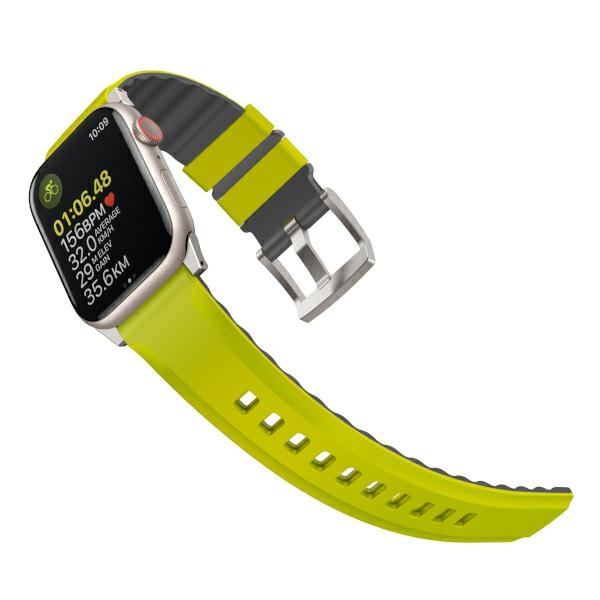 UNIQ Linus Band Apple Watch 4/5/6/7/SE/8/9/Ultra 44/45/49mm Airosoft Silicone limonkowy/lime green