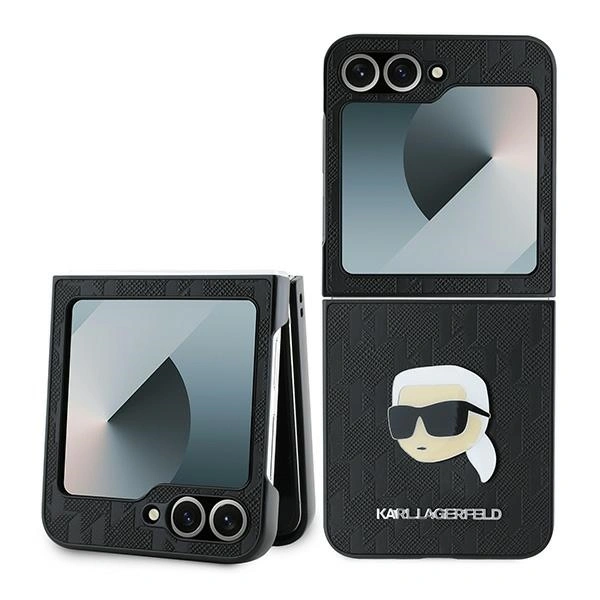 Case Karl Lagerfeld KLHCZF6PGKSKIHK Samsung Galaxy Z Flip6 Saffiano Monogram black/black