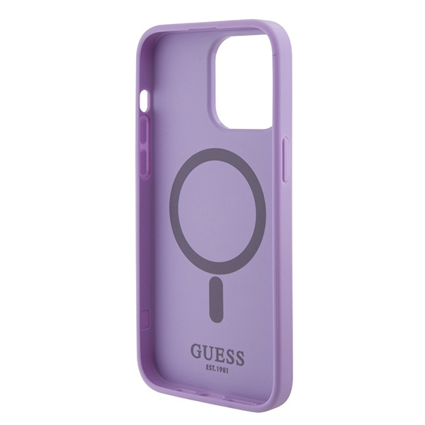 Guess GUHMP15LPSAHMCU Apple iPhone 15 Pro hardcase Saffiano MagSafe purple