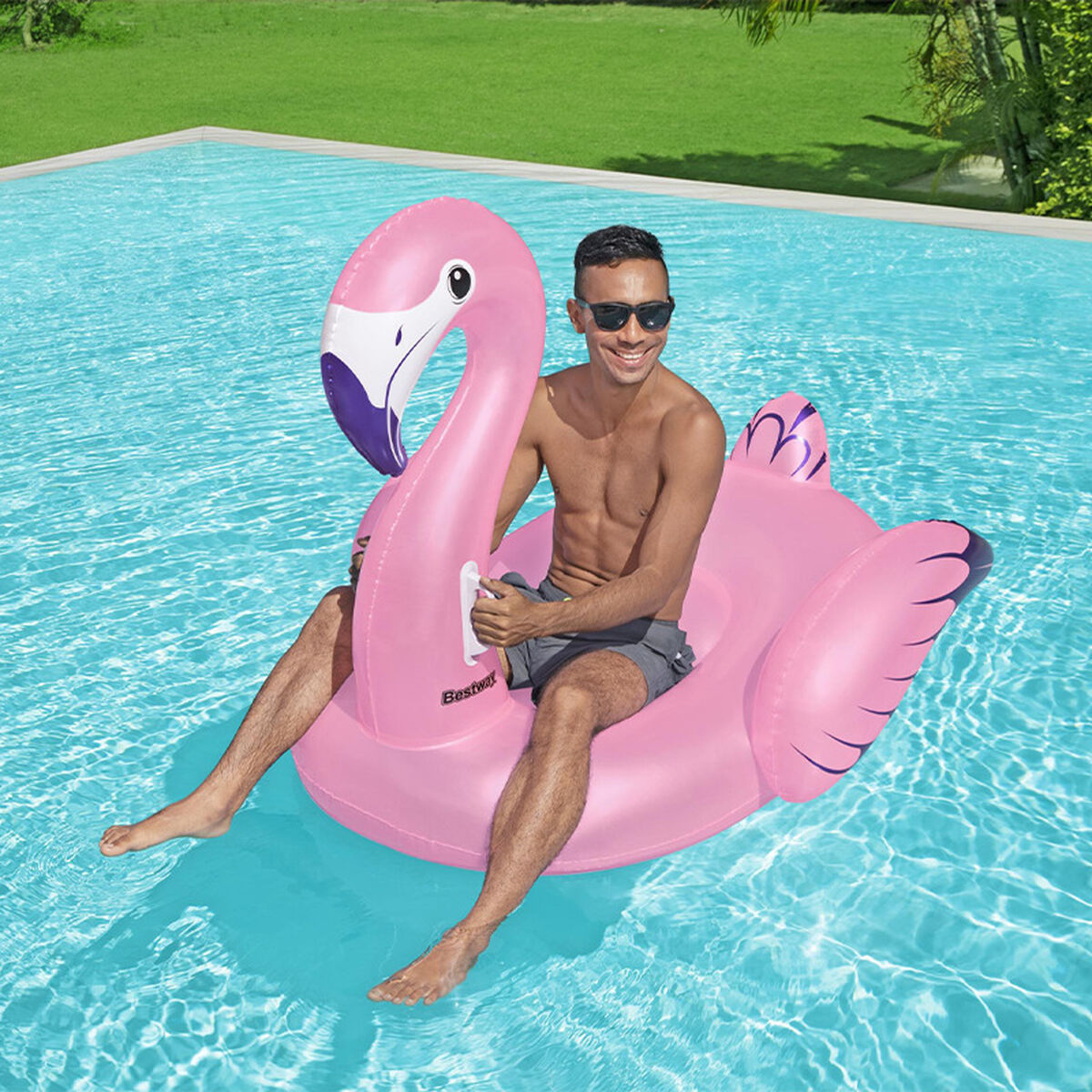 Inflatable Pool Float Bestway Pink flamingo 153 x 143 cm