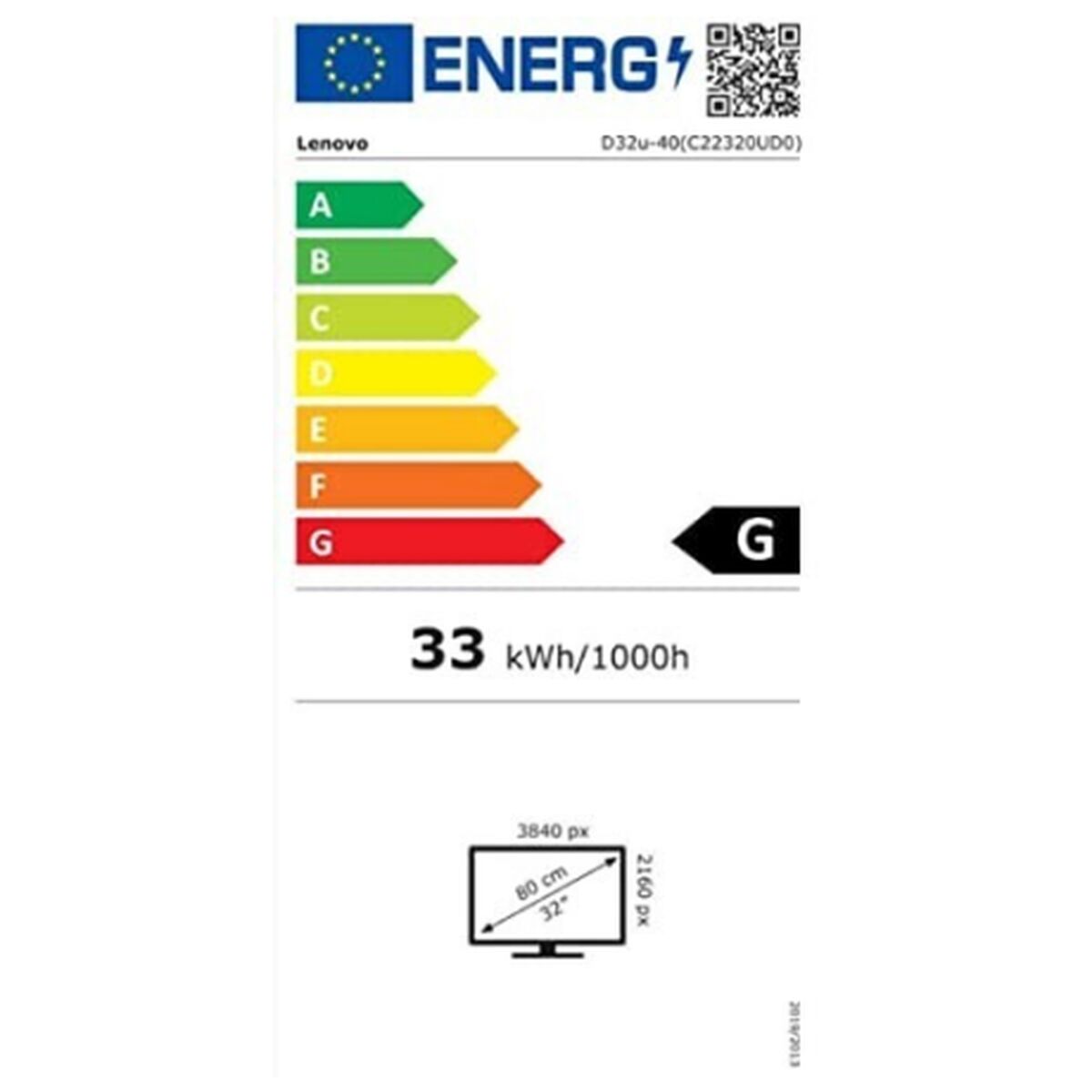 Monitor Lenovo D32u-40 LED 31,5" VA Flicker free