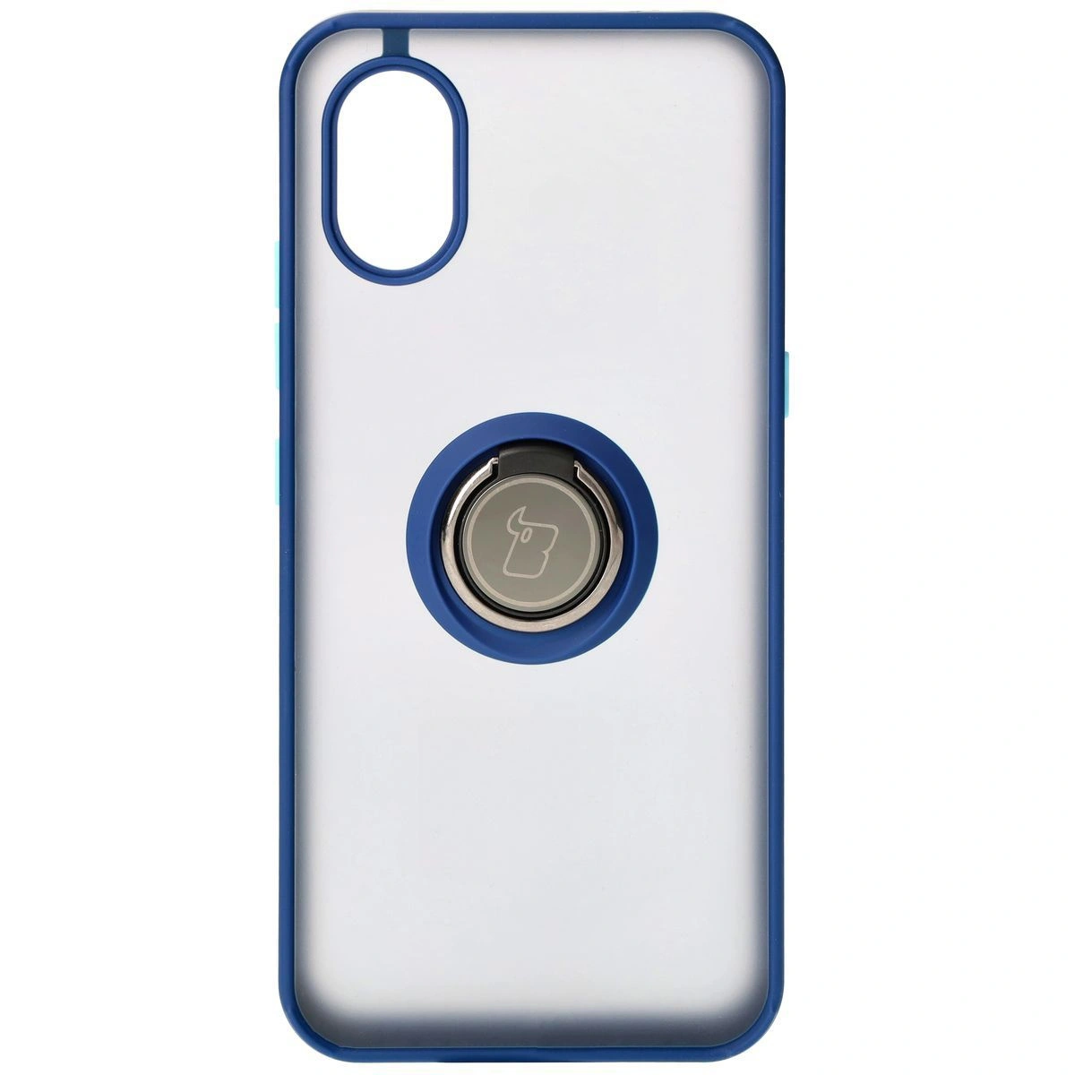 Bizon Case Hybrid Ring Samsung Galaxy Xcover7 smoky with a navy blue frame