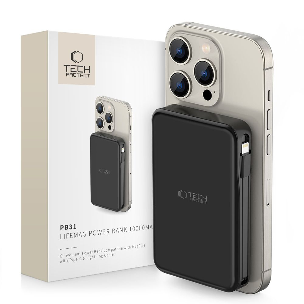 Tech-Protect PB31 Lifemag MagSafe powerbank 10000mAh Black