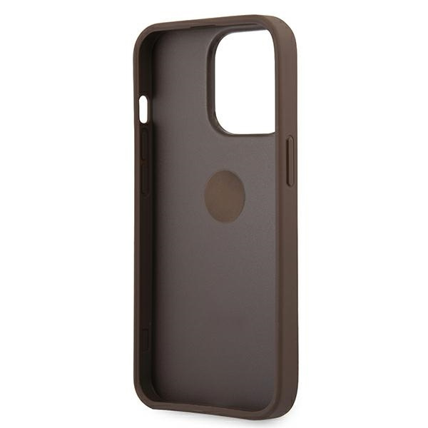 Guess GUHCP13L4GMRBR Apple iPhone 13 Pro brown hardcase 4G with ring stand