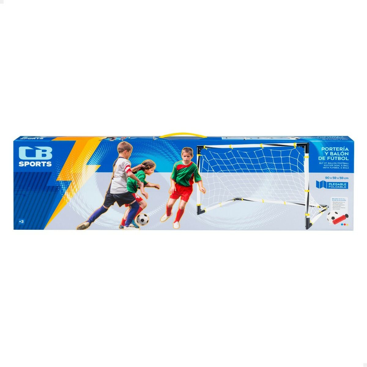 Football Goal Colorbaby 90 x 59 x 59 cm Foldable (4 Units)