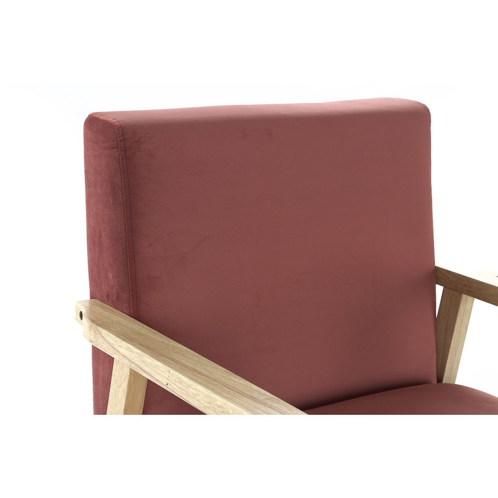 Armchair DKD Home Decor Pink Polyester MDF Wood (61 x 63 x 77 cm)