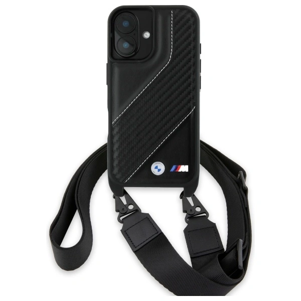 BMW BMHCP16M23PSCCK Apple iPhone 16 Plus hardcase M Edition Carbon Stripe & Strap black