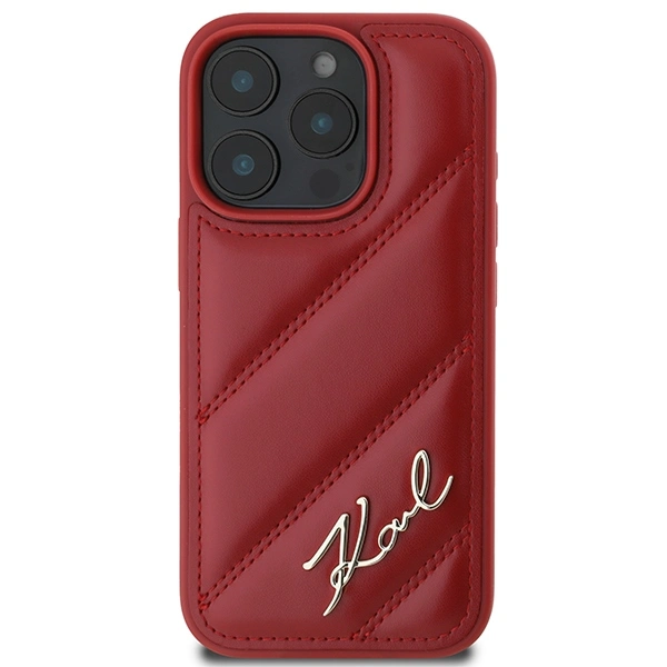 Karl Lagerfeld KLHCP16LPQDSMGR Apple iPhone 16 Pro hardcase Quilted Signature red