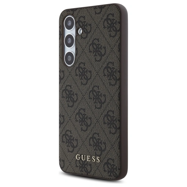 Guess GUHCS24FEG4GFBR Samsung Galaxy S24 FE hardcase 4G Metal Gold Logo brown