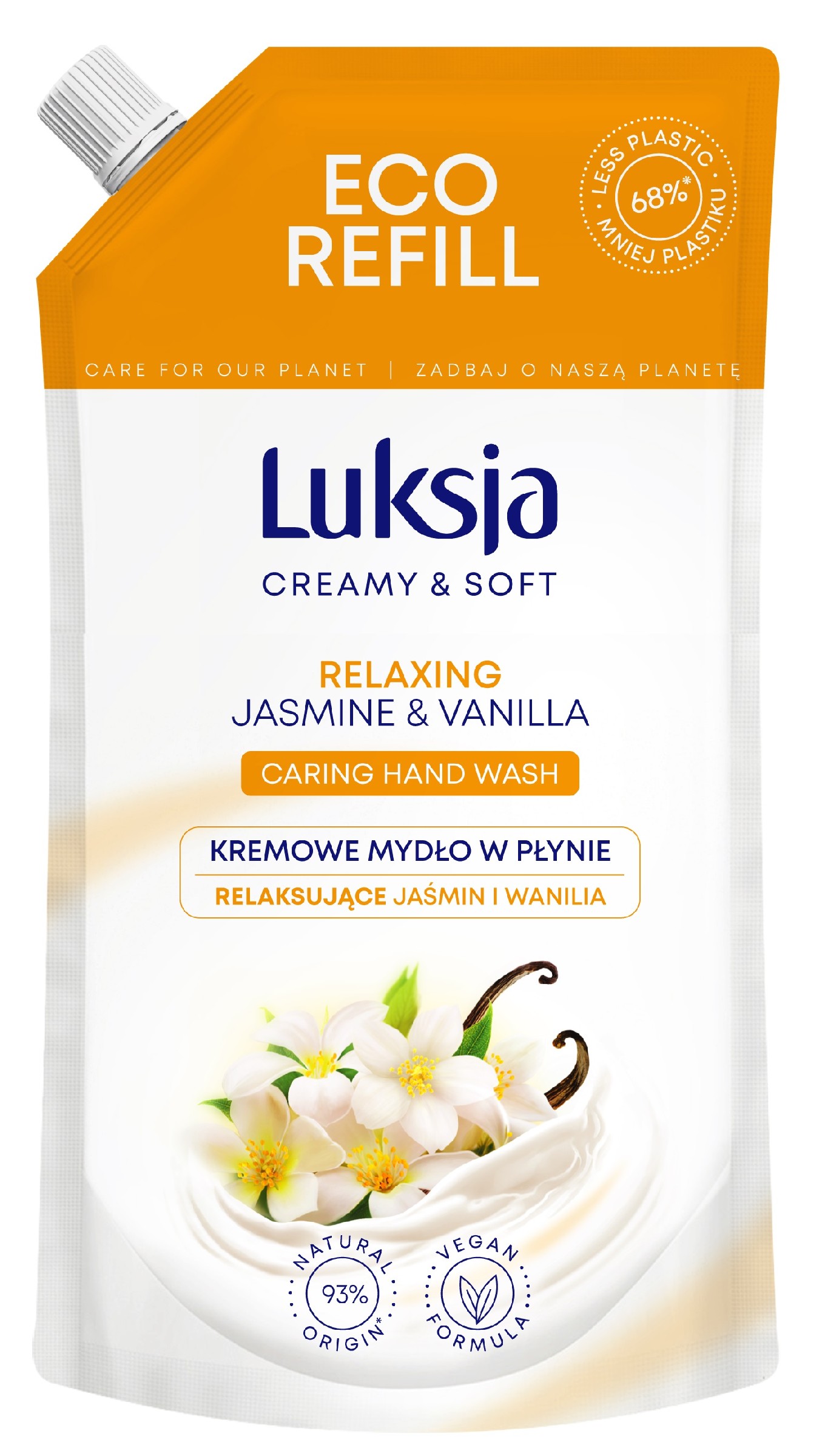 Luksja Creamy & Soft Relaksujące Kremowe Mydło w płynie Jaśmin i Wanilia 400ml - zapas