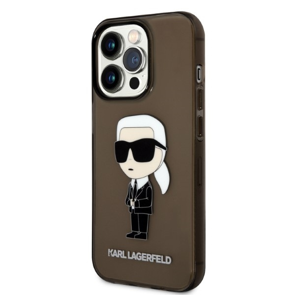 Karl Lagerfeld KLHCP14LHNIKTCK Apple iPhone 14 Pro black hardcase Ikonik Karl Lagerfeld