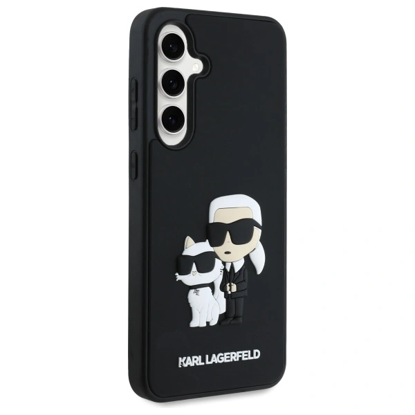 Karl Lagerfeld KLHCS24FE3DRKCNK Samsung Galaxy S24 FE hardcase 3D Rubber Karl&Choupette black
