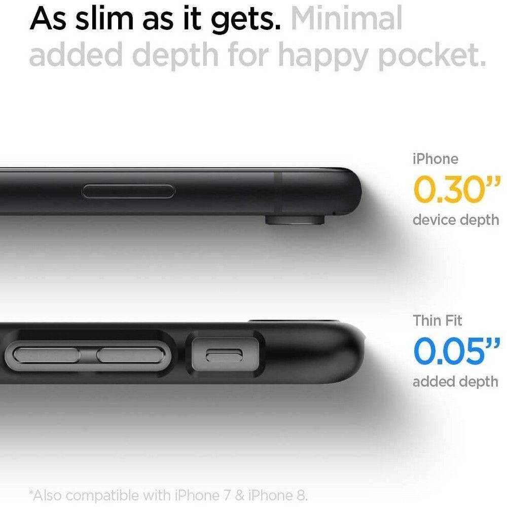 Spigen Thin Fit Apple iPhone SE 2022/SE 2020/8/7 Black