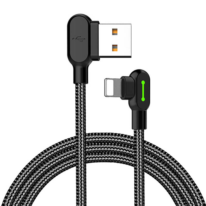 Mcdodo CA-4674 USB-A/Lightning Angle cable LED, 0.5m (black)
